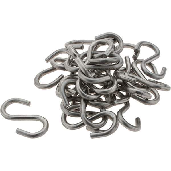 Value Collection - 304 Stainless Steel Uncoated S-Hook - 20 Lb Capacity, 0.12" Wire, 1-5/16" OAL - Eagle Tool & Supply