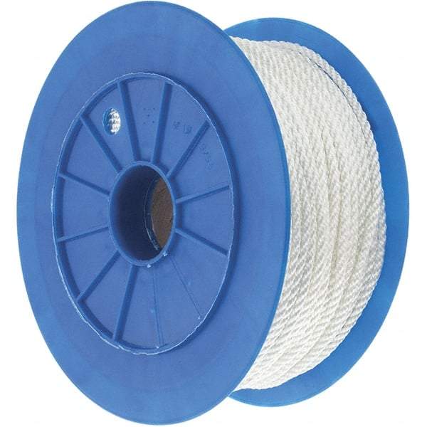 Value Collection - 600' Max Length Nylon Solid Braid Rope - 1/4" Diam, 124 Lb Capacity - Eagle Tool & Supply