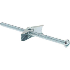 Value Collection - 1/4" Diam, 5" Long, Toggle Bolt Drywall & Hollow Wall Anchor - Steel, Use with Concrete/Masonry, Hollow Tile, Plaster & Wallboard - Eagle Tool & Supply