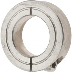 Value Collection - 1" Bore, Stainless Steel, One Piece Clamp Collar - 1-3/4" Outside Diam, 1/2" Wide - Eagle Tool & Supply