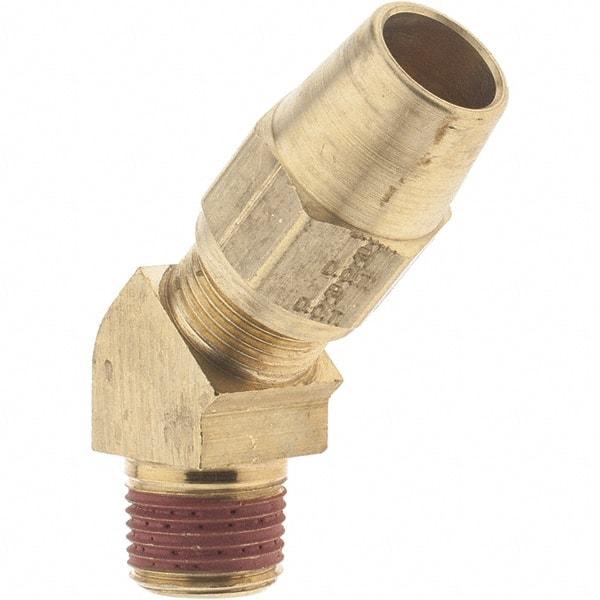 Parker - 1/2" OD, Brass Male 45° Elbow - 400 Max Working psi, - Eagle Tool & Supply