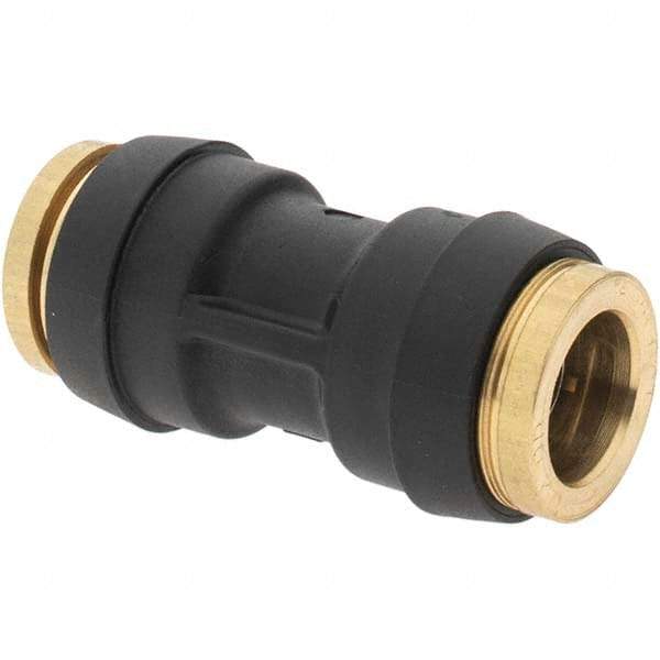 Parker - 1/2" Outside Diam, Brass Push-to-Connect Tube Union - 250 Max psi, Tube to Tube Connection - Eagle Tool & Supply