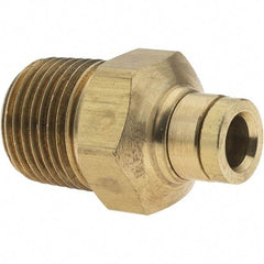 Parker - 1/4" Outside Diam, 3/8 NPT, Metal Push-to-Connect Tube Male Connector - 250 Max psi, Tube to Male NPT Connection, Buna-N O-Ring - Eagle Tool & Supply
