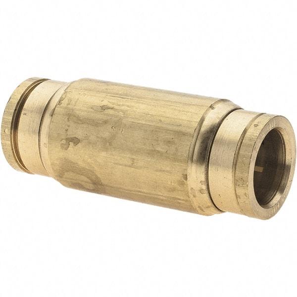 Parker - 5/8" Outside Diam, Brass Push-to-Connect Tube Union - Tube to Tube Connection, Nitrile O-Ring - Eagle Tool & Supply