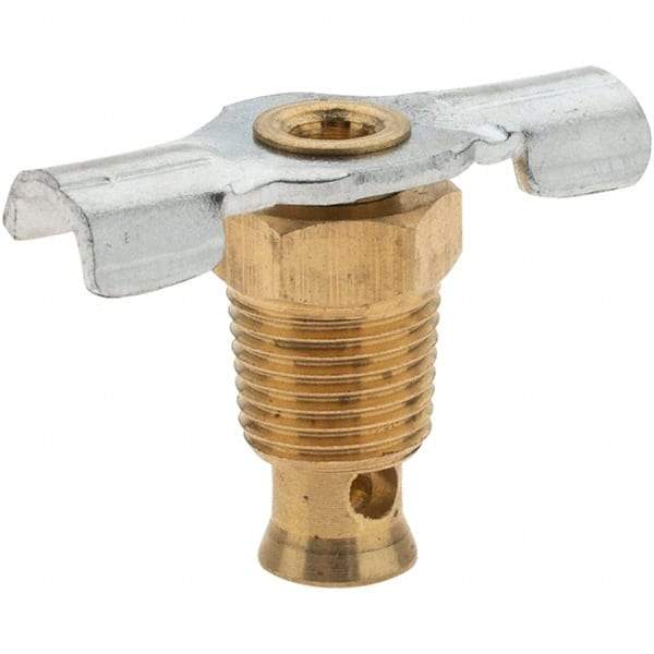 Value Collection - 1/8" Pipe, External Seat Drain Cock & Shutoff Valve - 1/8 Thread, 150 Max psi, 1-1/8" Long - Eagle Tool & Supply