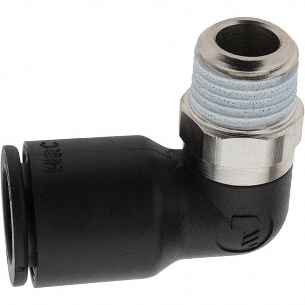 Parker - 12mm Outside Diam, 1/4 BSPT, Nylon Push-to-Connect Tube Male Elbow - 290 Max psi - Eagle Tool & Supply