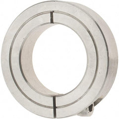 Value Collection - 1-1/4" Bore, Stainless Steel, One Piece Clamp Collar - 2-1/16" Outside Diam, 1/2" Wide - Eagle Tool & Supply