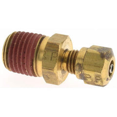 Compression Tube Connector: 1/4″ Thread Brass