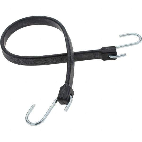 Value Collection - Heavy Duty Tie Down with S Hook - 24" OAL, Black - Eagle Tool & Supply