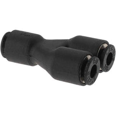 Parker - 1/8" Outside Diam, Nylon Push-to-Connect Tube Union Y - 290 Max psi - Eagle Tool & Supply