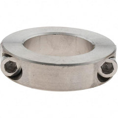 Value Collection - 1-1/4" Bore, Stainless Steel, Two Piece Shaft Collar - 2-1/16" Outside Diam, 1/2" Wide - Eagle Tool & Supply