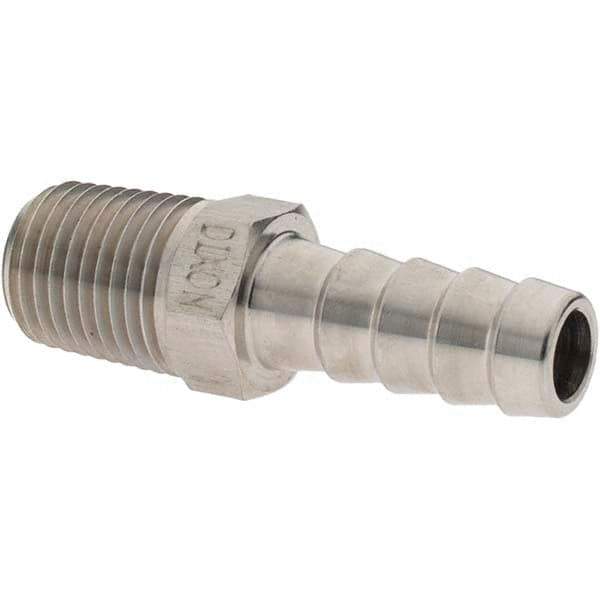 Value Collection - 1/4 MNPT Thread Barb x NPT Hose Insert - 3/8" ID Hose, Stainless Steel - Eagle Tool & Supply