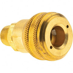 Value Collection - 3/8-18 NPTF Industrial Pneumatic Hose Coupler - Brass, 3/8" Body Diam - Eagle Tool & Supply