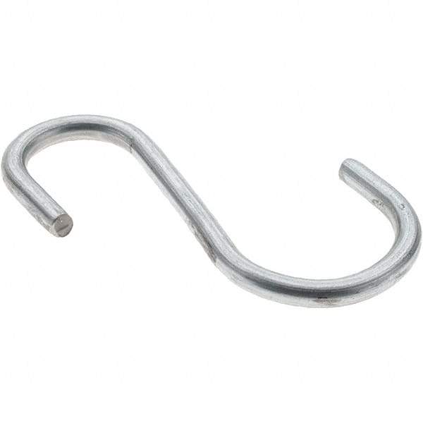 Value Collection - Trade Size 98, Carbon Steel Bright Zinc S-Hook - 0.187" Wire, 2-11/16" OAL - Eagle Tool & Supply