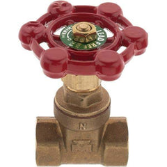 Value Collection - 1/4" Pipe, FNPT x FNPT Bronze Solid Wedge Gate Valve - 200 WOG, 125 WSP, For Use with Plumbing Application - Eagle Tool & Supply