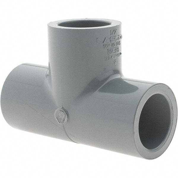 Value Collection - 1/2" CPVC Plastic Pipe Tee - Slip x Slip x Slip End Connections - Eagle Tool & Supply