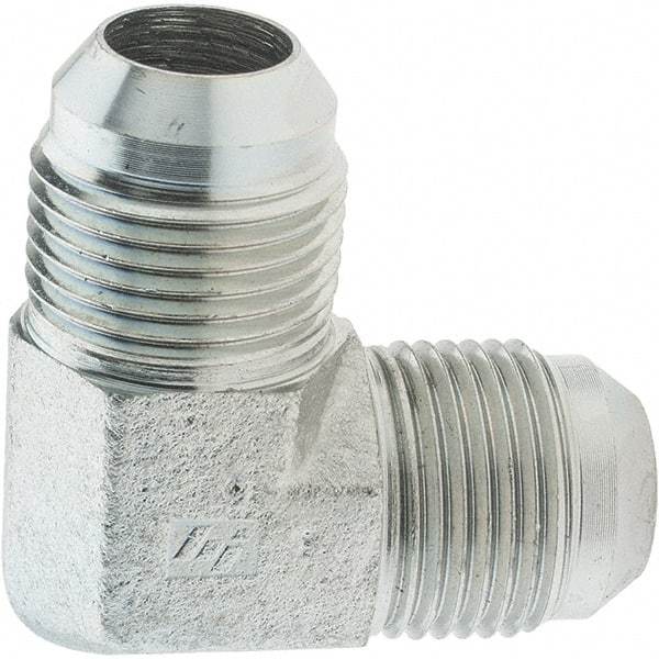 Value Collection - 3/4" Tube OD, 37° Steel Flared Tube 90° Elbow - 1-1/16-12 x 1-1/16-12 Flare x Flare Ends - Eagle Tool & Supply
