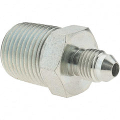 Value Collection - 1/4" Tube OD, 37° Steel Flared Tube Male Connector - 1-1/16-12 SAE-ORB, Flare x SAE-ORB Ends - Eagle Tool & Supply
