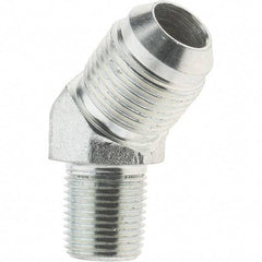 Value Collection - 5/8" Tube OD, 37° Steel Flared Tube 45° Elbow - 7/8-14 x 3/8-18 NPTF, Flare x NPTF Ends - Eagle Tool & Supply