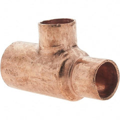 Value Collection - 3/4 x 1/2 x 1/2" Wrot Copper Pipe Reducing Tee - C x C x C - Eagle Tool & Supply