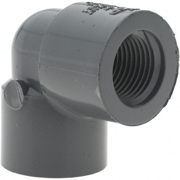 Value Collection - 1/2" PVC Plastic Pipe 90° Elbow - FIPT x FIPT End Connections - Eagle Tool & Supply
