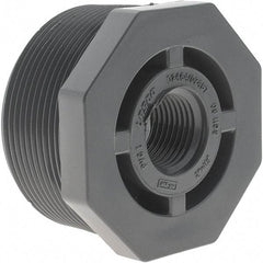 Value Collection - 2 x 1/2" PVC Plastic Pipe Reducer Bushing - MIPT x FIPT End Connections - Eagle Tool & Supply