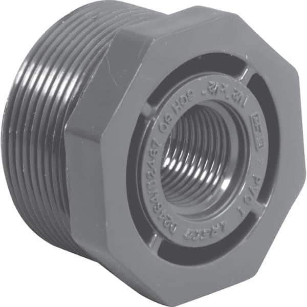 Value Collection - 1-1/2 x 1/2" PVC Plastic Pipe Bushing - MIPT x FIPT End Connections - Eagle Tool & Supply