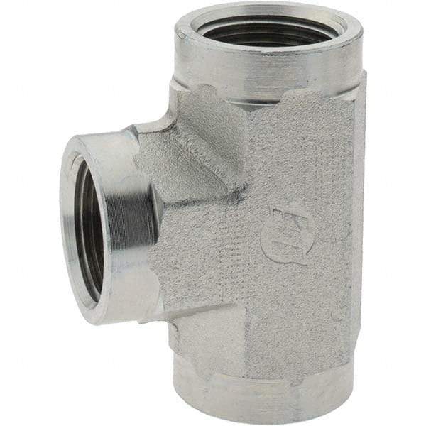 Value Collection - 3/4 x 3/4 x 3/4 Female Thread, Steel Industrial Pipe Tee - FNPT x FNPT x FNPT - Eagle Tool & Supply