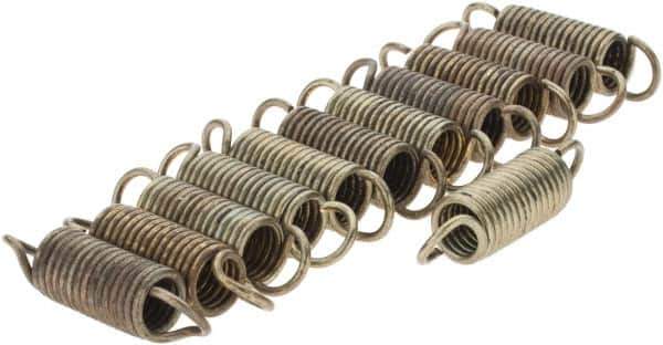 Value Collection - 19/64" OD, Steel Extension Spring - 3.8 Lb/In Rating - Eagle Tool & Supply