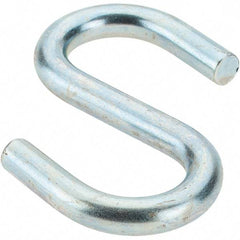 Value Collection - Trade Size 526, Carbon Steel Bright Zinc S-Hook - 189 Lb Capacity, 1/4" Wire, 2-1/4" OAL - Eagle Tool & Supply