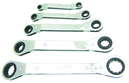 5 Piece - 12 Point - Offset Ratcheting Box Wrench Set - Eagle Tool & Supply