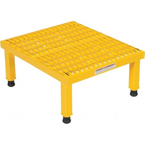 Vestil - 9" High x 19" Wide x 24" Deep, Yellow Step Stand - Steel, 500 Lb Capacity - Eagle Tool & Supply