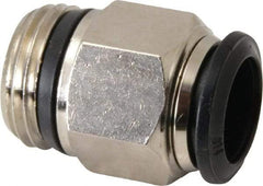 Alpha Technologies - 14mm Outside Diam, 1/2 Universal, Nickel Plated Brass Push-to-Connect Tube Male Connector - 250 Max psi, Tube to Universal Thread Connection, Buna O-Ring - Eagle Tool & Supply