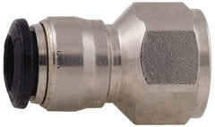 Alpha Technologies - 3mm Outside Diam, M5 Metric, Nickel Plated Brass Push-to-Connect Tube Female Connector - 250 Max psi, Tube to Female BSPP Connection, Buna O-Ring - Eagle Tool & Supply