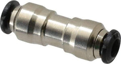 Alpha Technologies - 3mm Outside Diam, Nickel Plated Brass Push-to-Connect Tube Union - 250 Max psi, Tube to Tube Connection, Buna O-Ring - Eagle Tool & Supply
