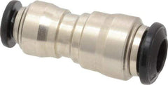Alpha Technologies - 6 x 4mm Outside Diam, Nickel Plated Brass Push-to-Connect Tube Union - 250 Max psi, Tube to Tube Connection, Buna O-Ring - Eagle Tool & Supply