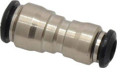 Alpha Technologies - 8 x 6mm Outside Diam, Nickel Plated Brass Push-to-Connect Tube Union - 250 Max psi, Tube to Tube Connection, Buna O-Ring - Eagle Tool & Supply