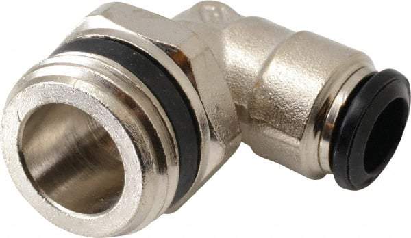 Alpha Technologies - 8mm Outside Diam, 1/2 Universal, Nickel Plated Brass Push-to-Connect Tube Male Swivel Elbow - 250 Max psi, Tube to Universal Thread Connection, Buna O-Ring - Eagle Tool & Supply