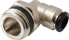 Alpha Technologies - 8mm Outside Diam, 1/2 Universal, Nickel Plated Brass Push-to-Connect Tube Male Swivel Elbow - 250 Max psi, Tube to Universal Thread Connection, Buna O-Ring - Eagle Tool & Supply