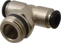 Alpha Technologies - 8mm Outside Diam, 1/2 Universal, Nickel Plated Brass Push-to-Connect Tube Male Swivel Branch Tee - 250 Max psi, Tube to Universal Thread Connection, Buna O-Ring - Eagle Tool & Supply
