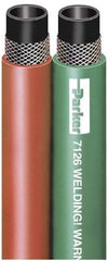 Parker - 3/16" Inside x 7/16" Outside Diam, Grade R Welding Hose - Green & Red, Twin Style, 200 psi Working Pressure - Eagle Tool & Supply