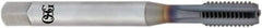 OSG - M12x1.25 Metric 6H 4 Flute TiCN Finish Powdered Metal Straight Flute Standard Hand Tap - Bottoming, Right Hand Thread, 110mm OAL, 1-21/32" Thread Length, D6 Limit, Through Coolant - Exact Industrial Supply