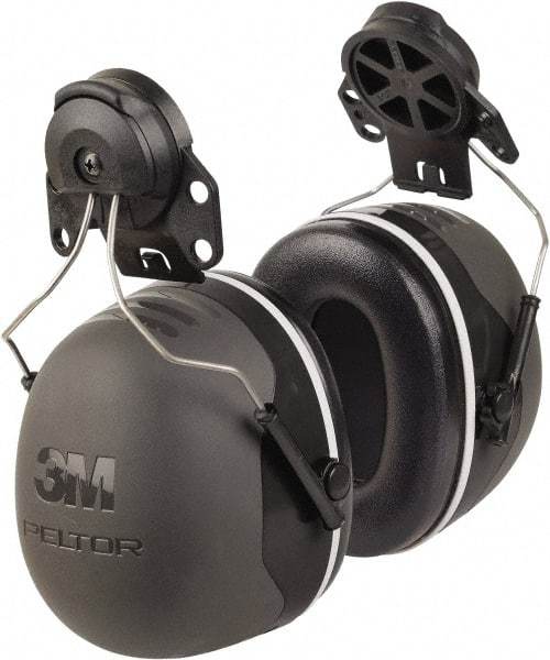 3M - Hard Hat Cap Mounted Black Foam Cushion Earmuffs - 31 NRR Rating - Eagle Tool & Supply