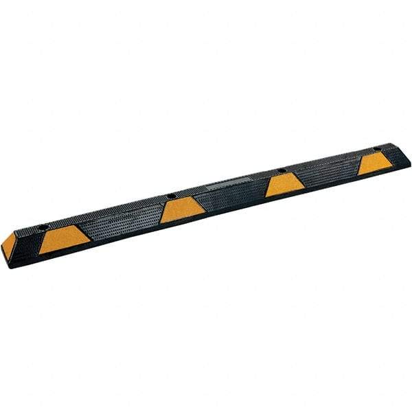 Vestil - 71-3/4" Long x 5-3/4" Wide x 4" High, Car Stop - Yellow & Black - Eagle Tool & Supply