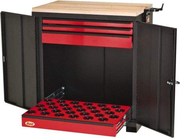 Huot - 4 Drawer NC/CNC Cabinet Modular Workstation - For Use HSK 100A, Holds 18 Tools, 34 Inches Wide x 39 Inches High x 23 Inches Deep, 285 Lbs. Load Capacity - Eagle Tool & Supply