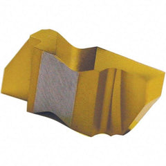 Tool-Flo - 3142FLG Grade AC50, 3.61mm Cutting Width Carbide Grooving Insert - 4.57mm Max Depth of Cut, Right Hand, 0.005 to 0.01" Corner Radius, TiAlN Finish - Eagle Tool & Supply