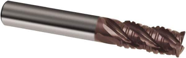 Guhring - 3/8", 1-3/4" LOC, 3/8" Shank Diam, 4" OAL, 4 Flute, Solid Carbide Square End Mill - Single End, Nano-A Finish, Spiral Flute, 36/38° Helix, Centercutting, Right Hand Cut, Right Hand Flute, Series 4262 - Eagle Tool & Supply