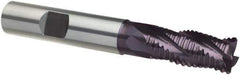 Guhring - 3/8", 1-3/4" LOC, 3/8" Shank Diam, 4" OAL, 4 Flute, Solid Carbide Square End Mill - Single End, FIREX Finish, Spiral Flute, 30/32° Helix, Centercutting, Right Hand Cut, Right Hand Flute, Series 4256 - Eagle Tool & Supply