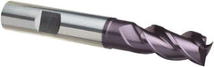Guhring - 5/16", 13/16" LOC, 5/16" Shank Diam, 2-1/2" OAL, 3 Flute, Solid Carbide Square End Mill - Single End, FIREX Finish, Spiral Flute, 41/43/45° Helix, Centercutting, Right Hand Cut, Right Hand Flute, Series 4254 - Eagle Tool & Supply