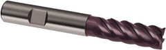 Guhring - 12mm, 26mm LOC, 12mm Shank Diam, 83mm OAL, 5 Flute, Solid Carbide Square End Mill - Single End, FIREX Finish, Spiral Flute, 45° Helix, Centercutting, Right Hand Cut, Right Hand Flute, Series 6710 - Eagle Tool & Supply